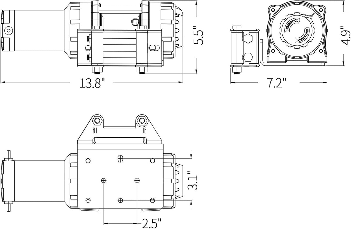 12V 4000 lbs Electric Winch Kit with Steel Rope and Wireless Remote Control N886
