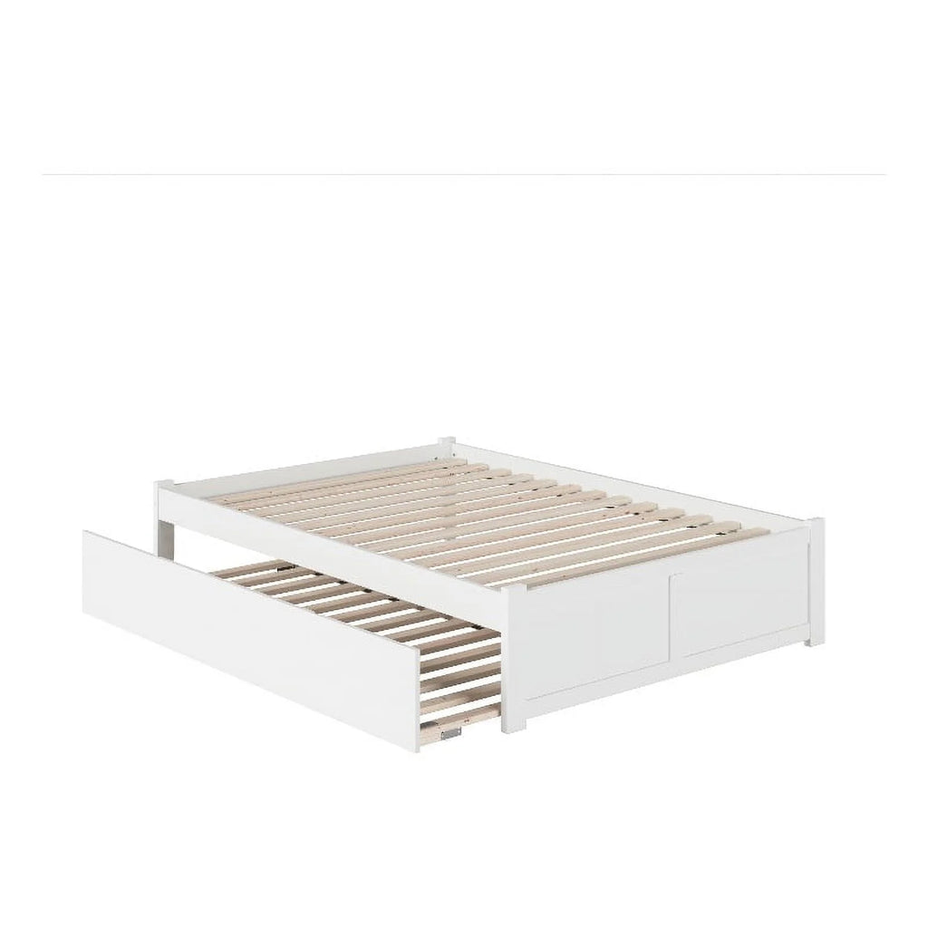 White Full Hardwood Storage Platform Bed M272194