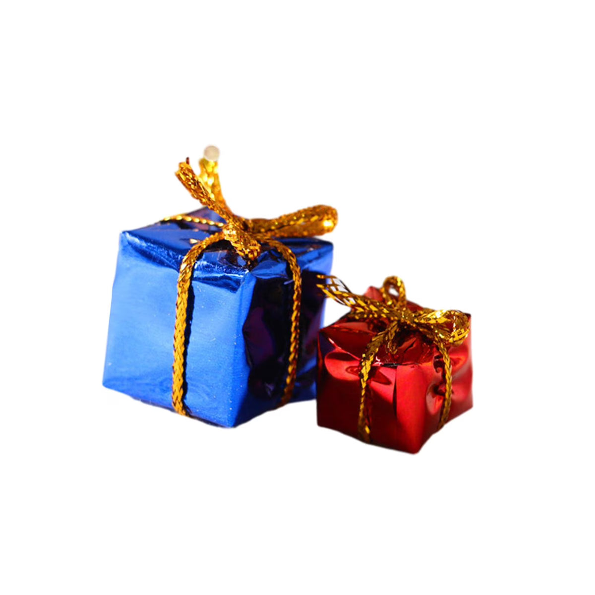 2Pcs Miniature Foil Ornaments 1:12 DIY Xmas Candy Box Blue Red F290945