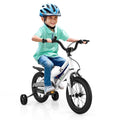 White Kid's Bike with Training Wheels and Basket H411682