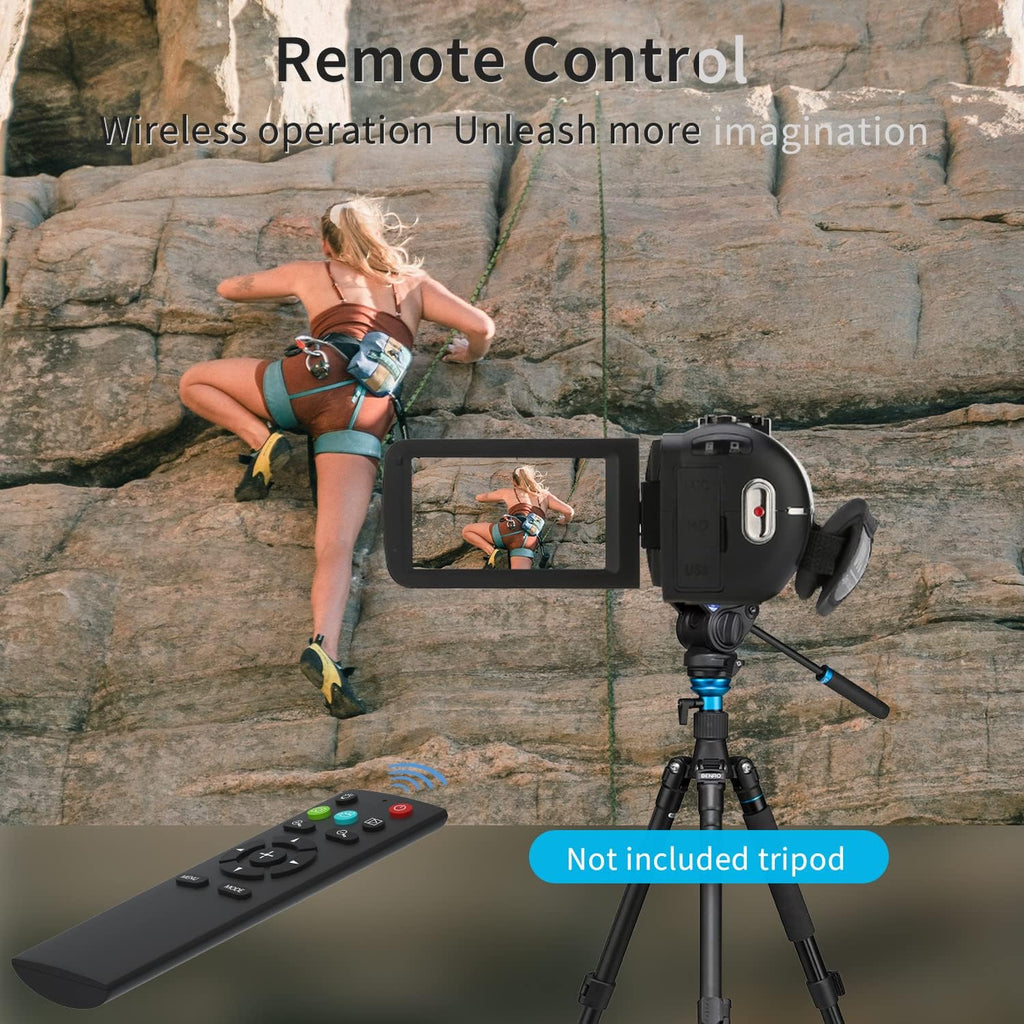 FHD 1080P Camcorder with Tripod and 2 Batteries A391