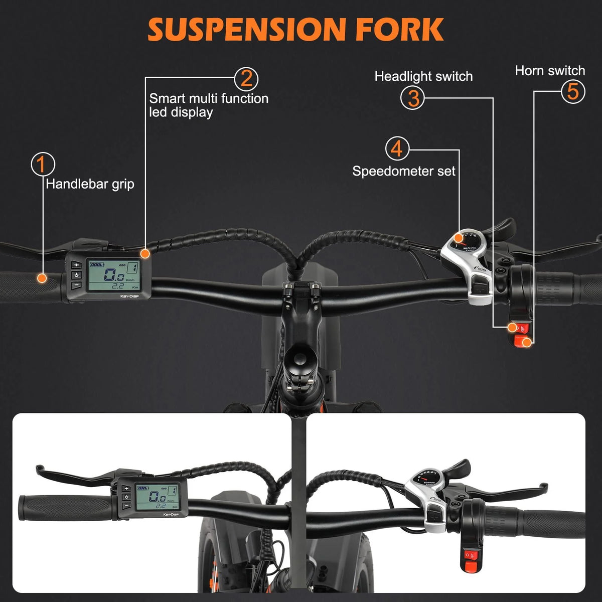 26 inch 7-Speed Electric Mountain Bicycle 500W 48V 10Ah O8102