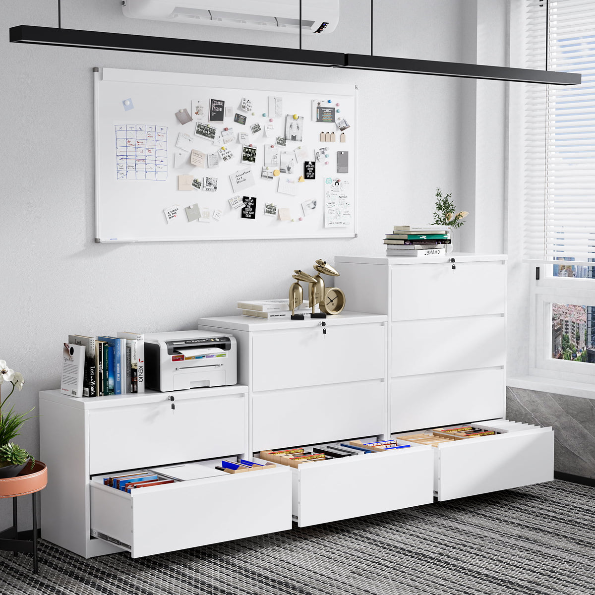 4 Drawer Metal File Cabinet with Lock F466