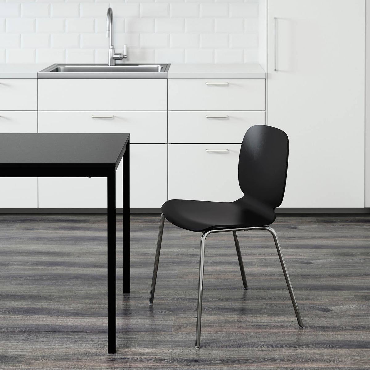 Black Chrome Plated Chair F2853