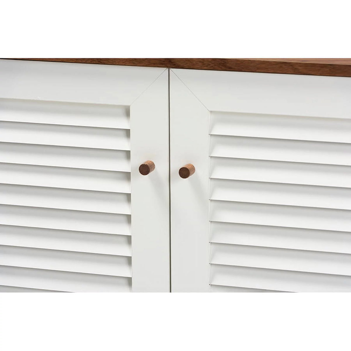 Walnut Finished 8-Shelf Wood Shoe Storage Cabinet W713