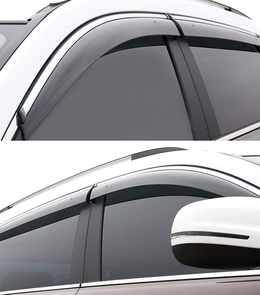 Car Window Visor Vent Shade Deflector Sun/Rain Guards Pack of 2 D9754
