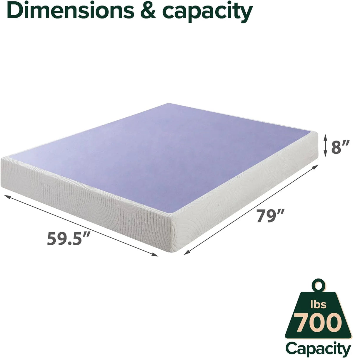 8 Inch Wood Box Spring Queen D4661