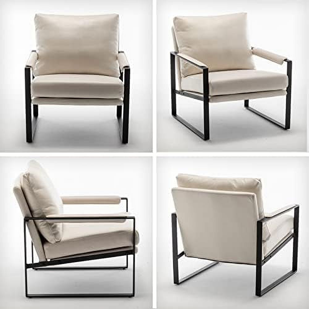 Dark Grey Faux Leather Accent Chair with Metal Frame I862690