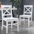 White Acacia Wood Dining Chairs Set of 2 S78864