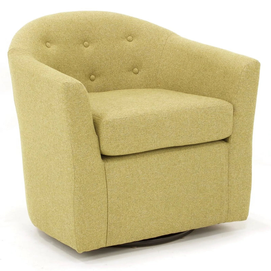 Yellow Fabric Tufted Swivel Chair V2321