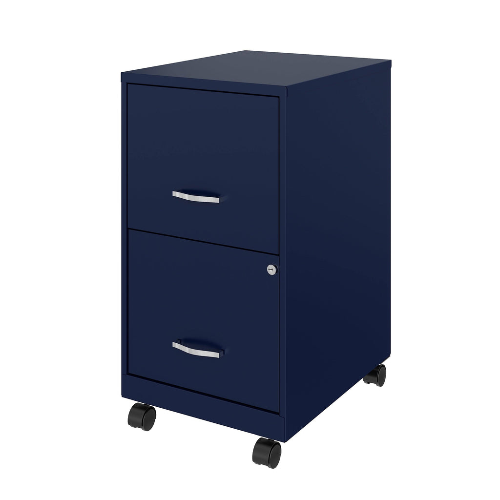 Navy 2 Drawer Metal Mobile File Cabinet T385