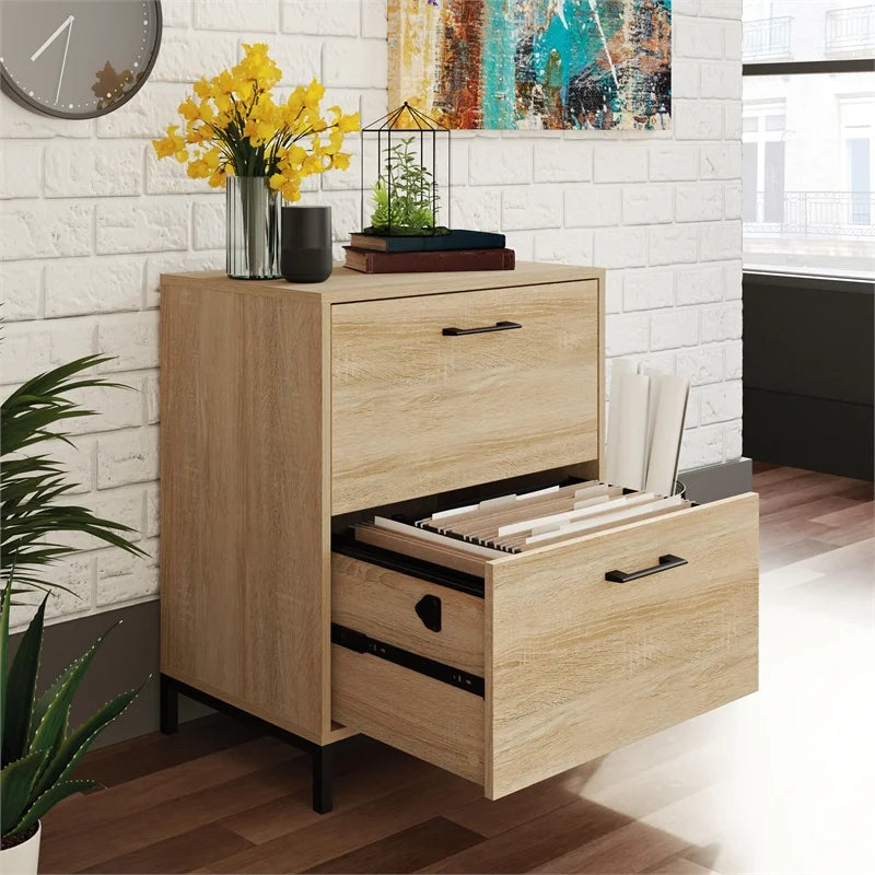 Traditional Engineered Wood Lateral File Cabinet U70561