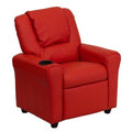 Red Vinyl Kids Recliner with Cup Holder and Headrest Y166
