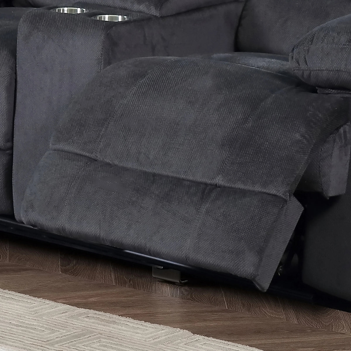 Grey Reclining Love Seat with Console C853