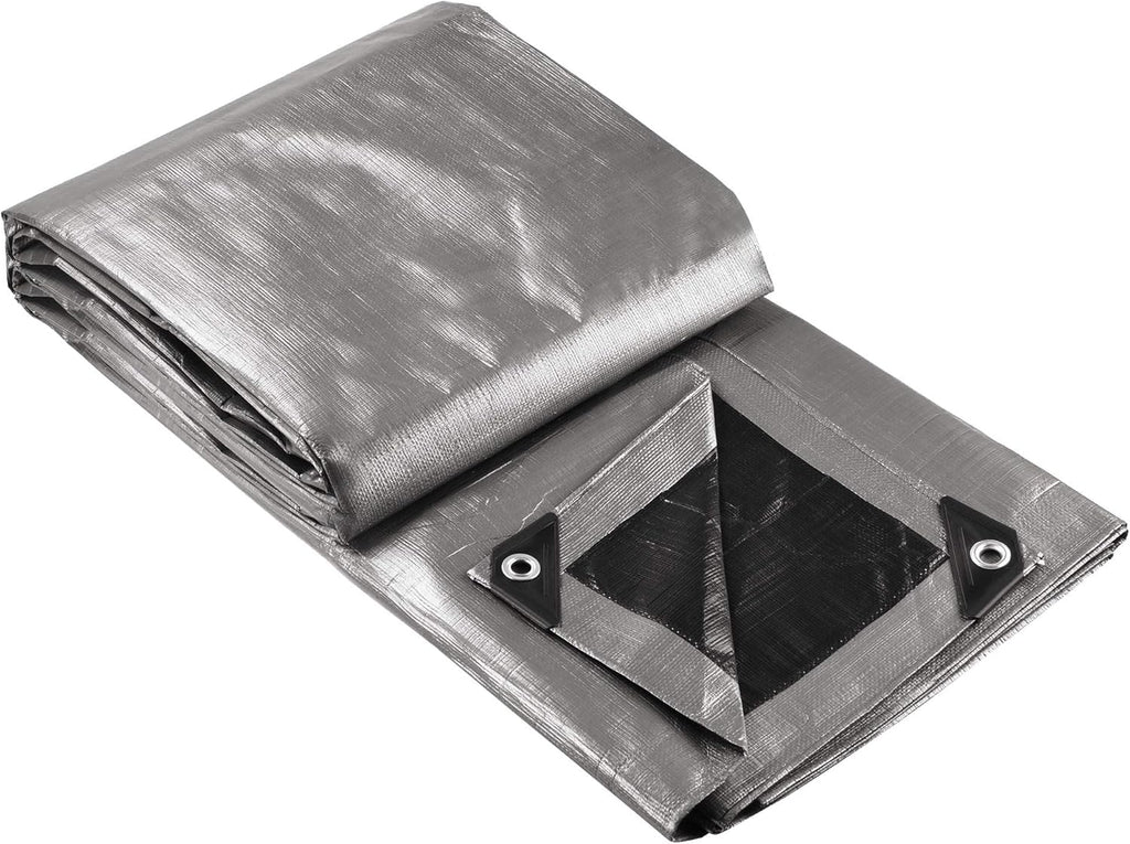 12x24ft Heavy Duty Poly Tarp Waterproof Tarpaulin Ground Sheet with Eyelets R99113