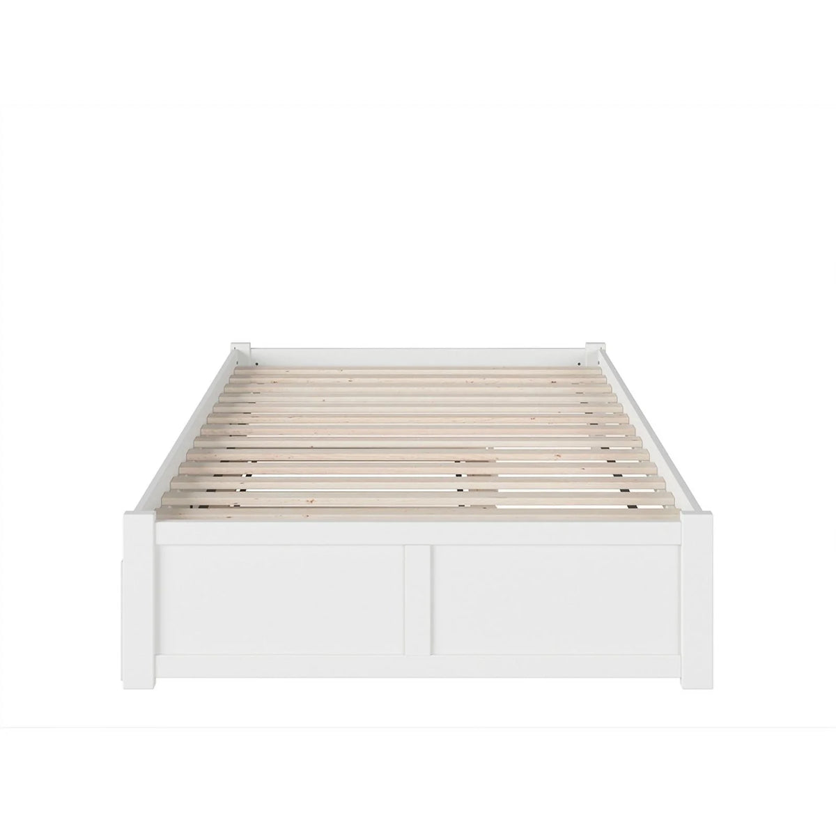 White Full Hardwood Storage Platform Bed M272194