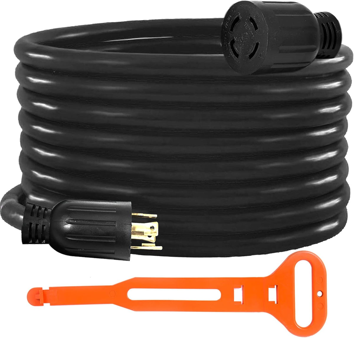 20 Ft 30 Amp 4 Wire 10 Gauge Generator Extension Cord Twist Lock Connectors Pack of 2 N7247