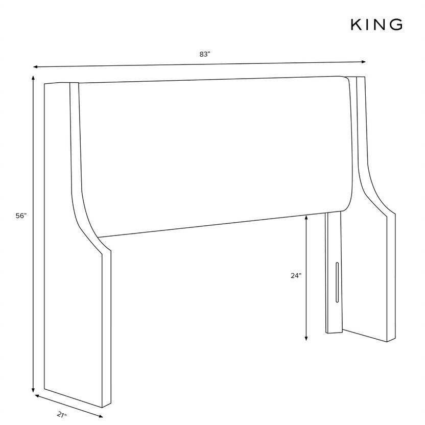 Wingback Headboard Velvet Black U3836