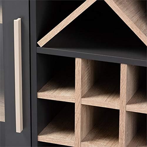 Dark Grey Oak Wine Cabinet Y557
