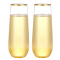 24PCS 9 Oz Stemless Plastic Champagne Flutes J948