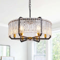 Black 6-Light Water Ripple Glass Chandelier Z8150