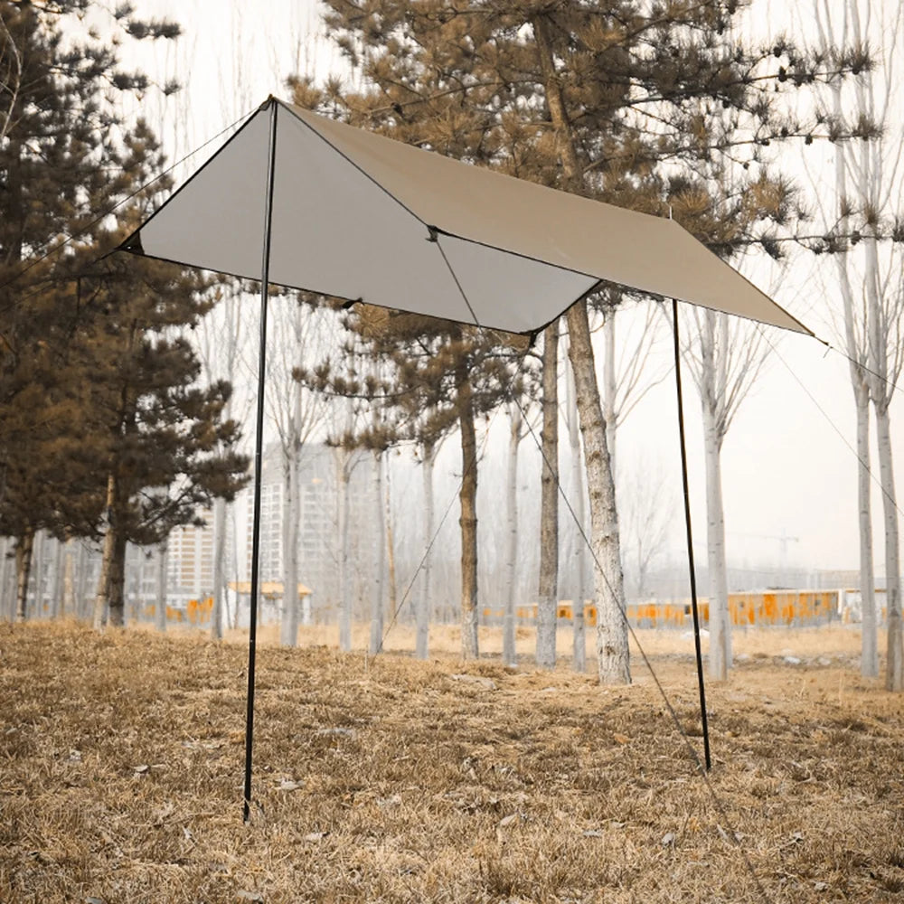 Waterproof Camping Tarp with Poles Q14687