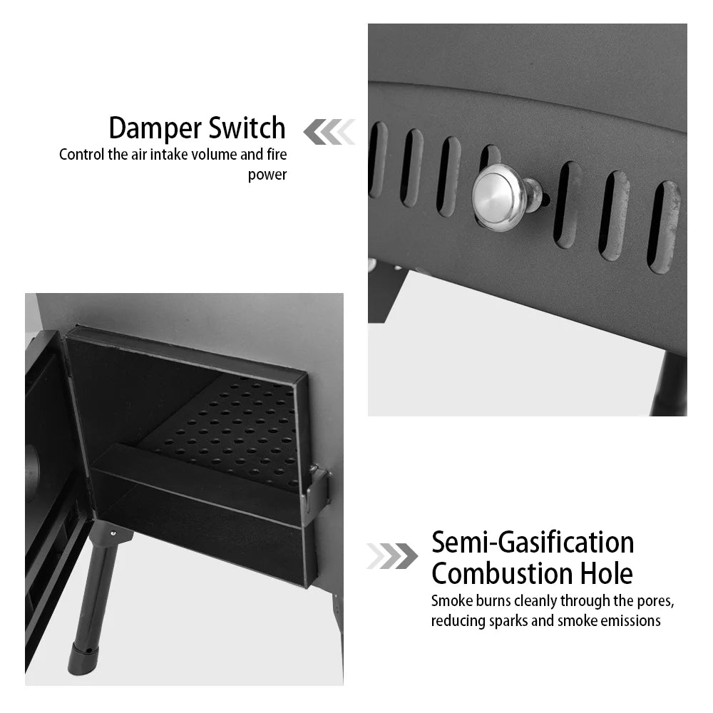 Stainless Steel Foldable Camping Wood Burning Stove X349754