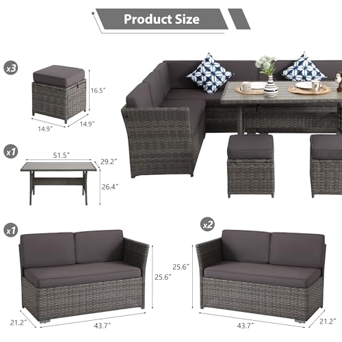 7 Piece PE Wicker Patio Dining Set P4241