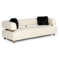 Beige Polyester Fabric & Stainless Steel Sofa X2926