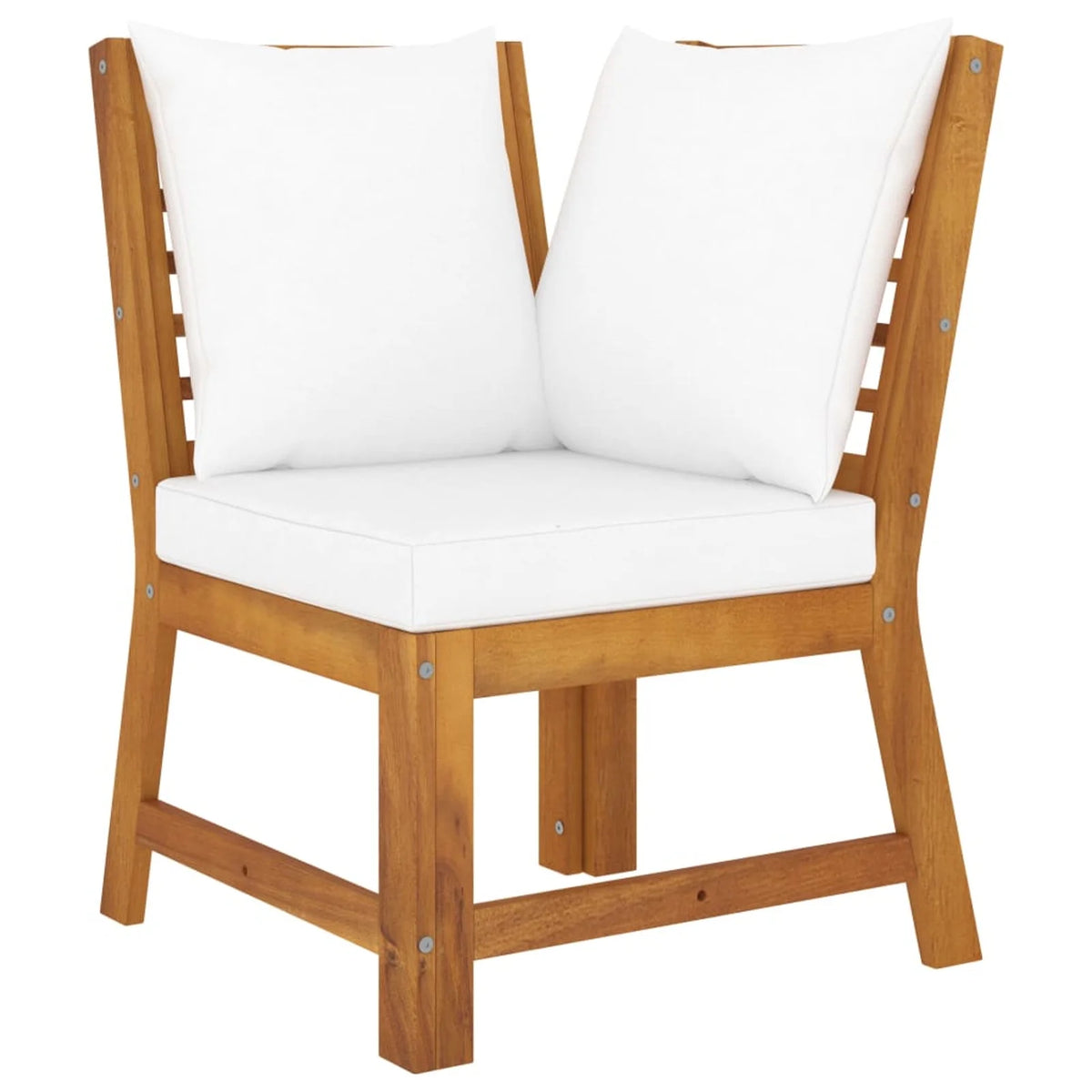 6 Piece Patio Lounge Set with Cushions Acacia Wood Outdoor Sectional Set J4681