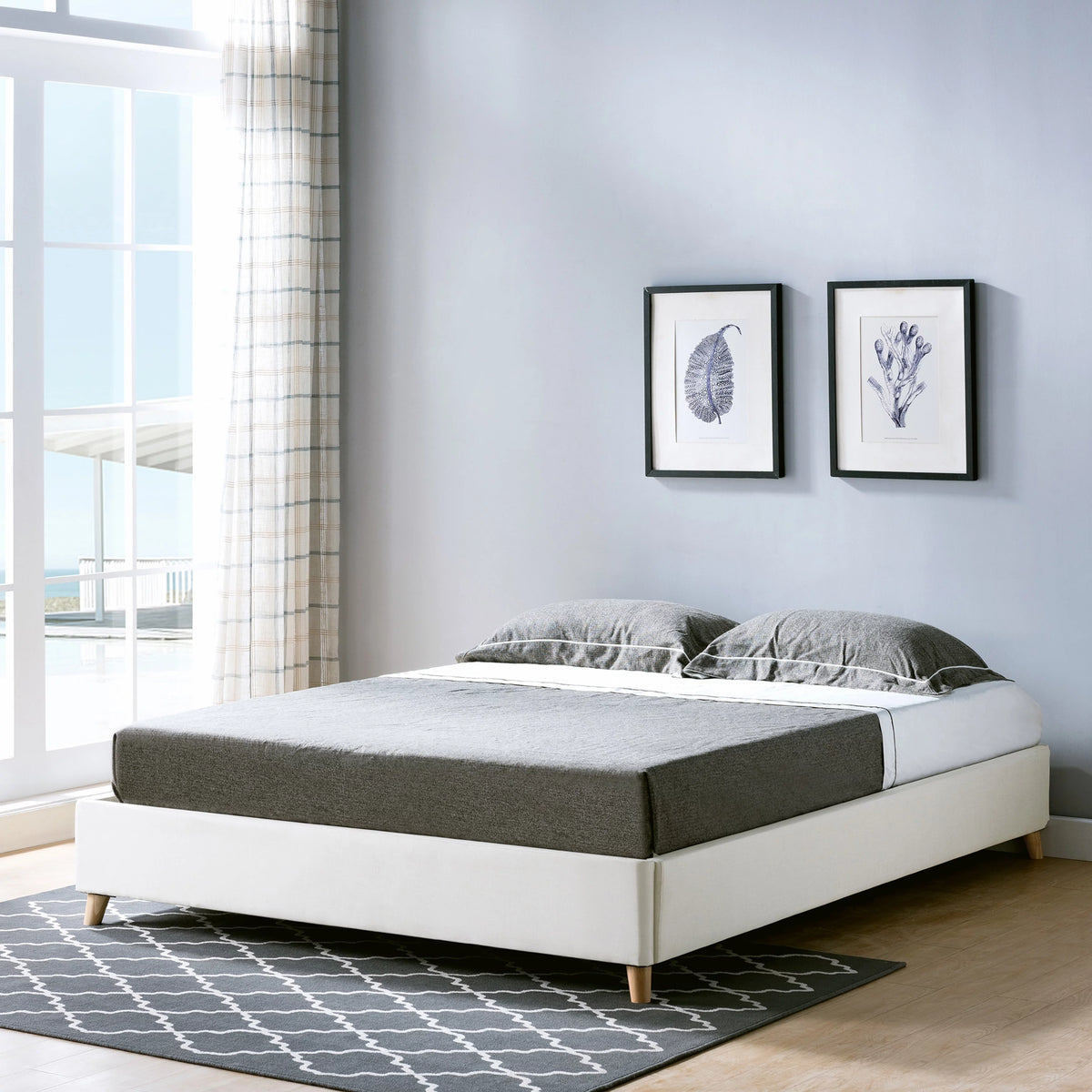 Queen Platform Bed Frame Dark Grey K7510