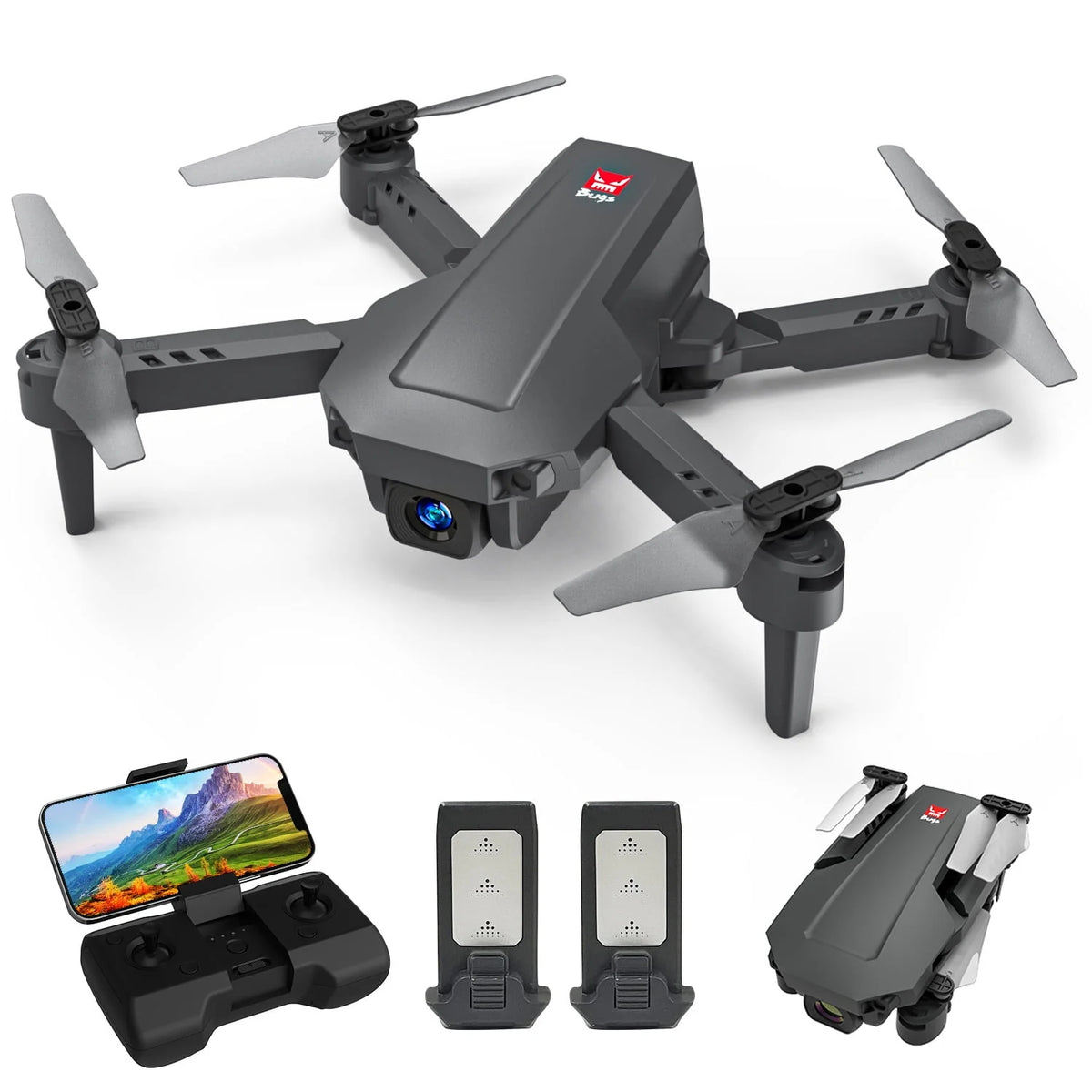 Mini Foldable Drone, 1080P HD FPV Camera Wifi RC Quadcopter, Voice/Gesture Control, Black L391
