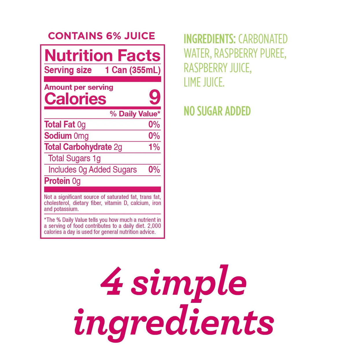 Raspberry Lime Sparkling Water 12 fl oz Pack of 2 J8664