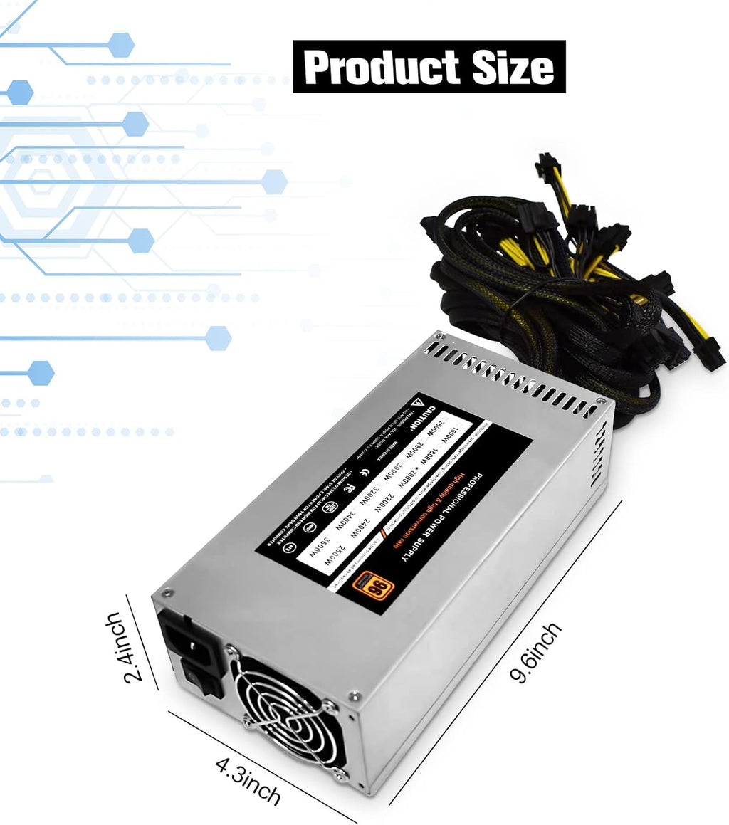 2500W 2U Single Channel Mining Rig PSU Y7624