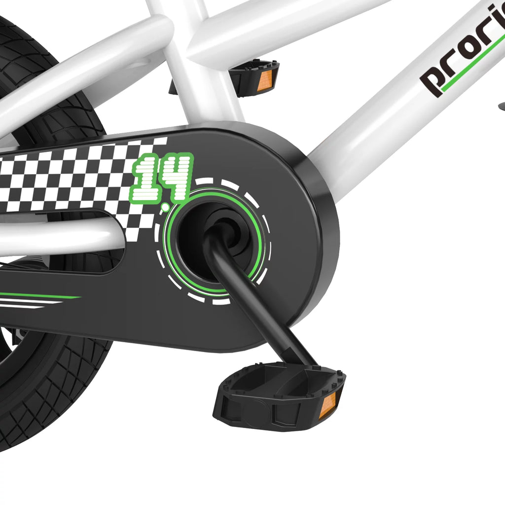 White Kid's Bike with Training Wheels and Basket H411682