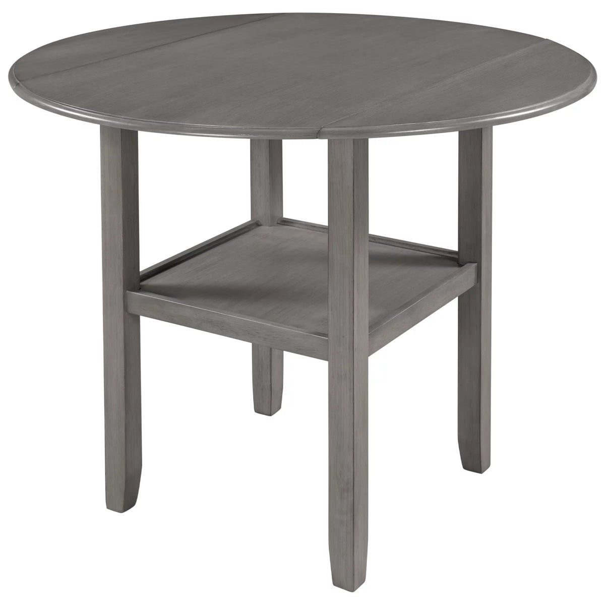 Round Drop Leaf Kitchen Dining Table with Shelf X67739