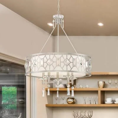 5 - Light Drum Chandelier with Crystal Accents J69492