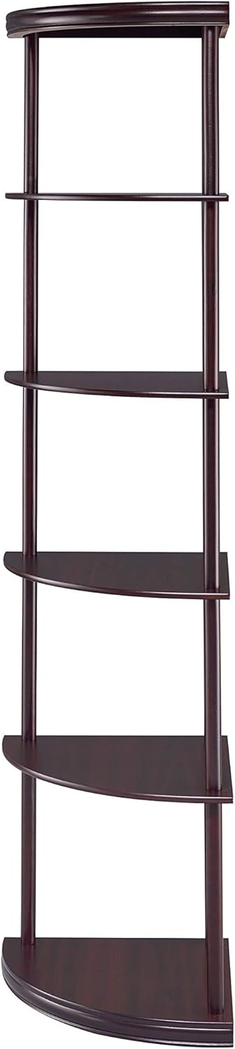 5-Shelf Corner Bookshelf Cappuccino I214564