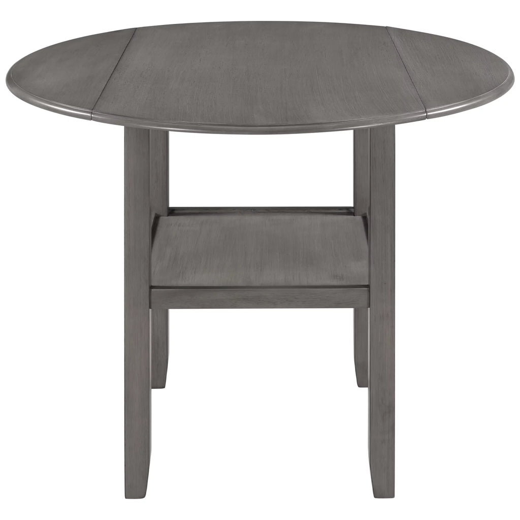 Round Drop Leaf Kitchen Dining Table with Shelf X67739