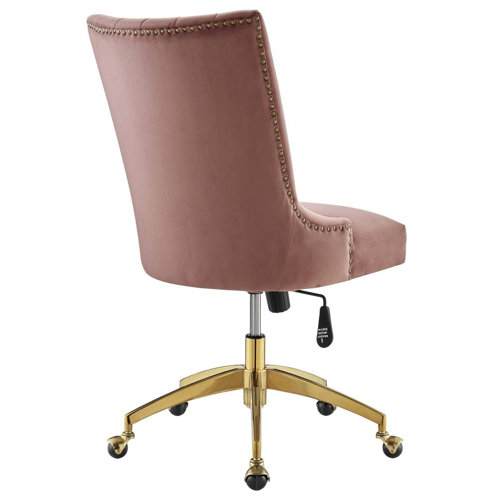 Gold Dusty Rose Performance Velvet Office Chair I854778