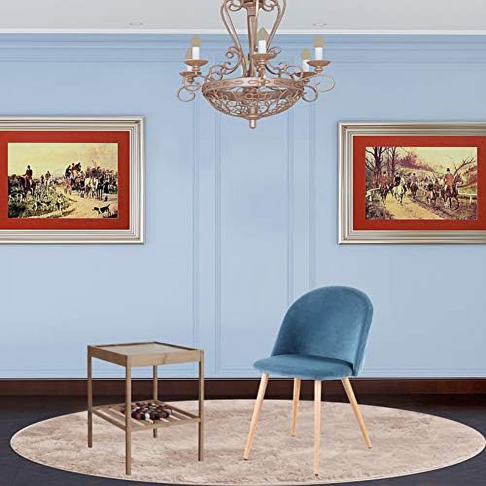 Blue Velvet Upholstered Dining Side Chairs W747794