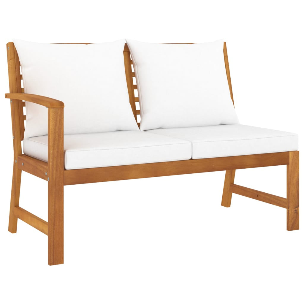 6 Piece Patio Lounge Set with Cushions Acacia Wood Outdoor Sectional Set J4681
