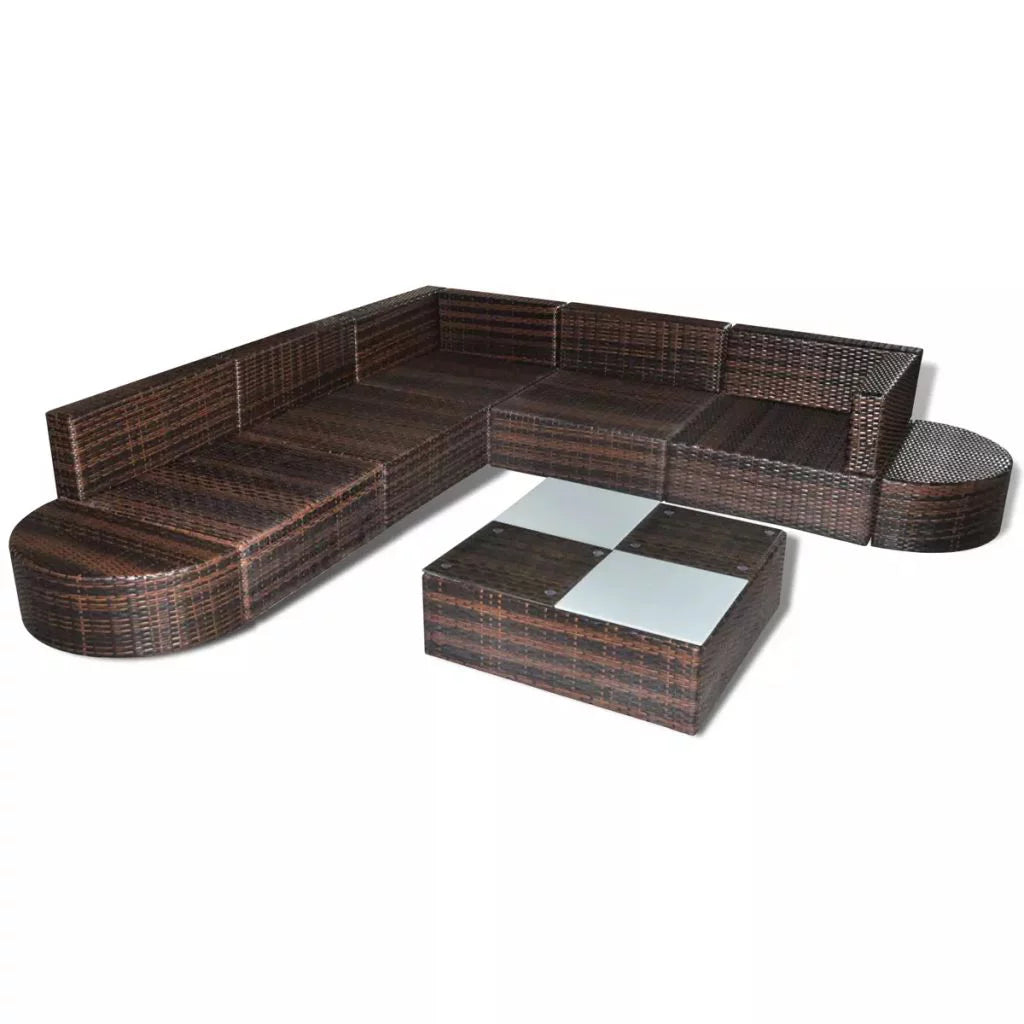 8 Piece Poly Rattan Patio Lounge Set with Cushions B167443