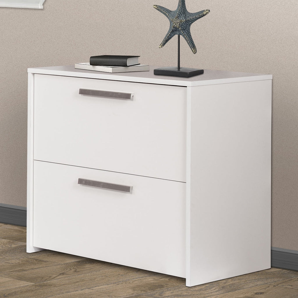 White 2-Drawer Engineered Wood File Cabinet R72296