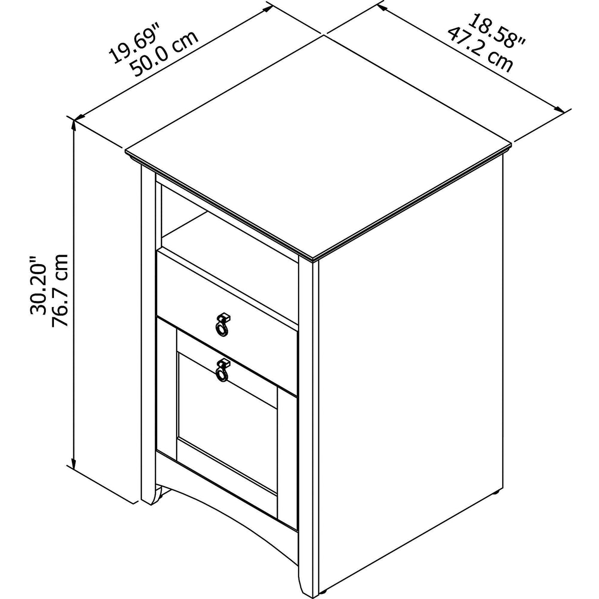 2 Drawer File Cabinet in Serene Cherry O86689