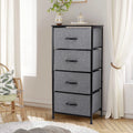 4 Drawer Fabric Dresser with Wood Top D772018