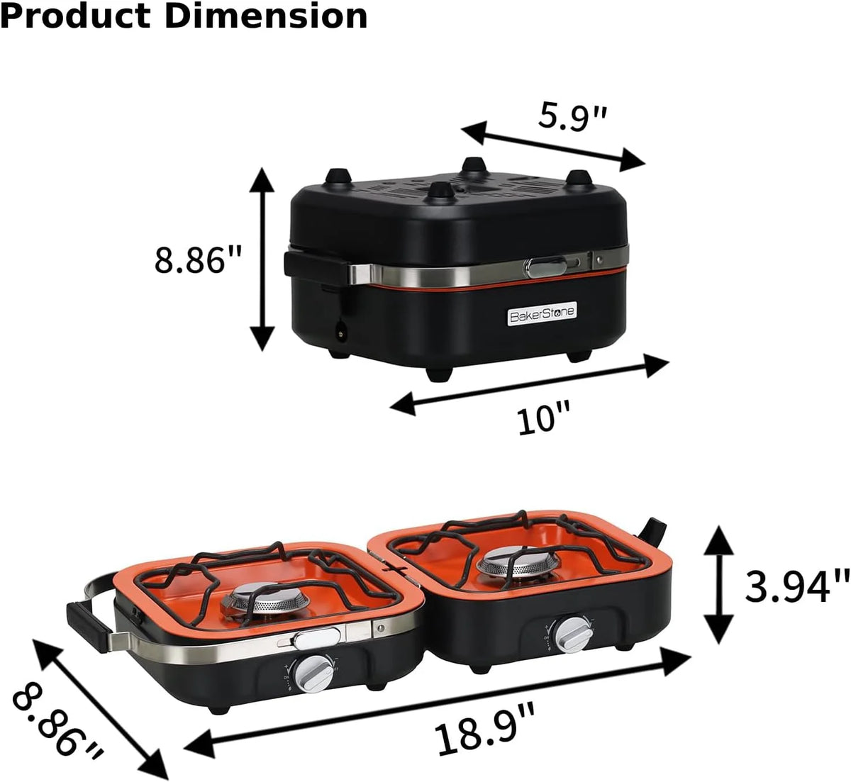 Propane Camping Stove 2 Adjustable Burners with 20,000 BTUs, Portable Folding Camp Stove with Carry Bag R236