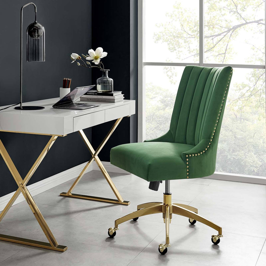 Gold Dusty Rose Performance Velvet Office Chair I854778