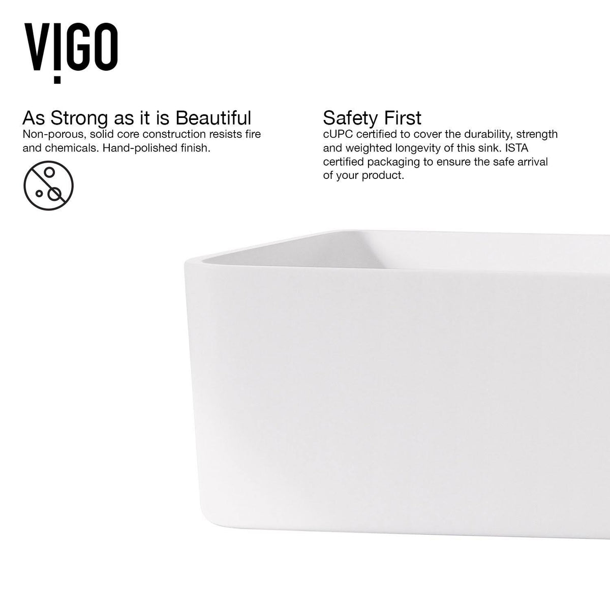 White Rectangular Vessel Bathroom Sink with Chrome Faucet and Pop-Up Drain C2620