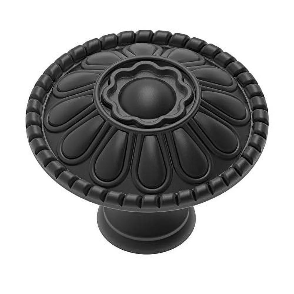 Matt Black Round Cabinet Knobs 9-Pack D61104